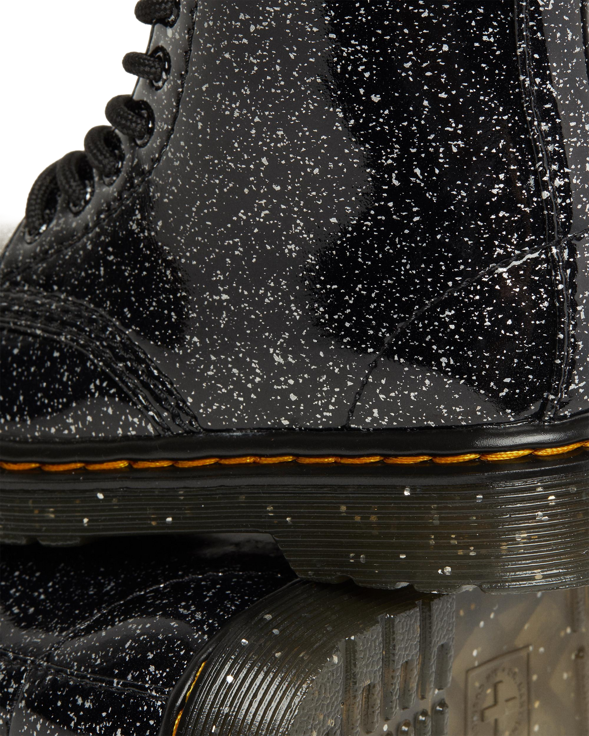 Toddler 1460 Glitter Lace Up Boots in Black