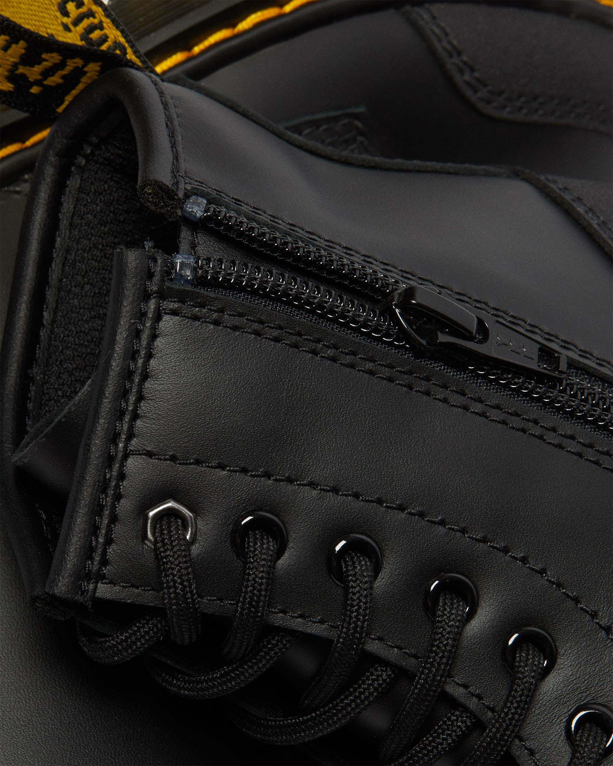 Junior 1460 Overlay Leather Boots in Black