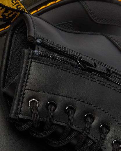 Junior 1460 Overlay Leather Boots in Black