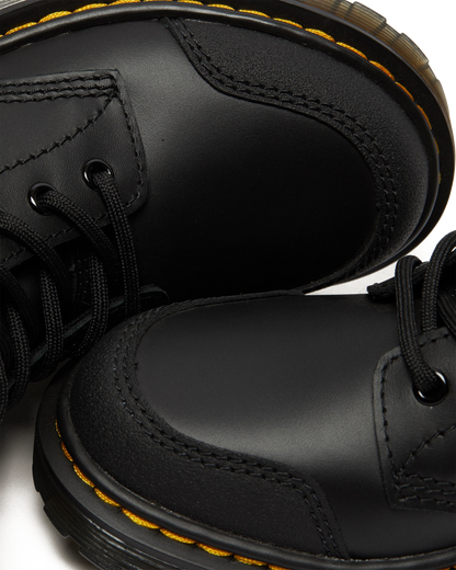 Junior 1460 Overlay Leather Boots in Black