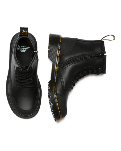 Junior 1460 Overlay Leather Boots in Black