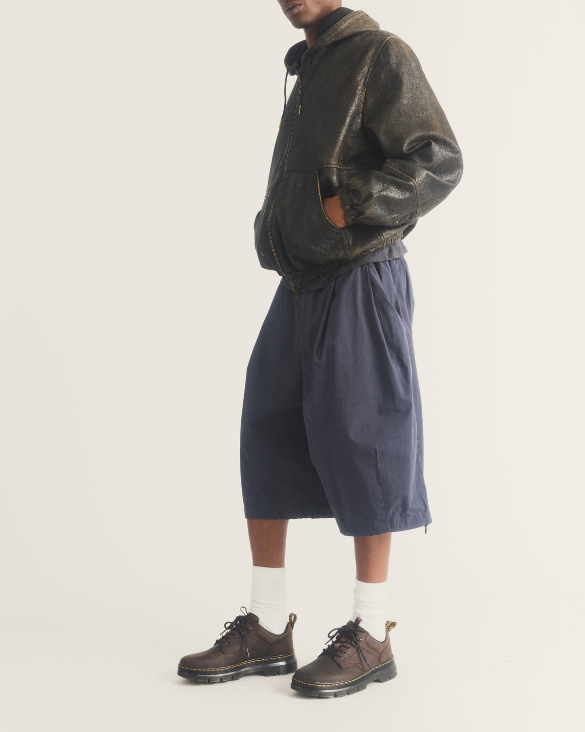 Reeder Crazy Horse Leather Utility Shoes in Dark Brown