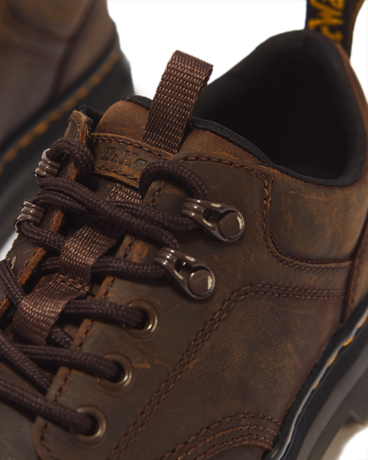 Reeder Crazy Horse Leather Utility Shoes in Dark Brown