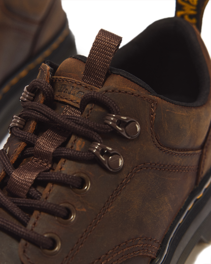 Reeder Crazy Horse Leather Utility Shoes in Dark Brown