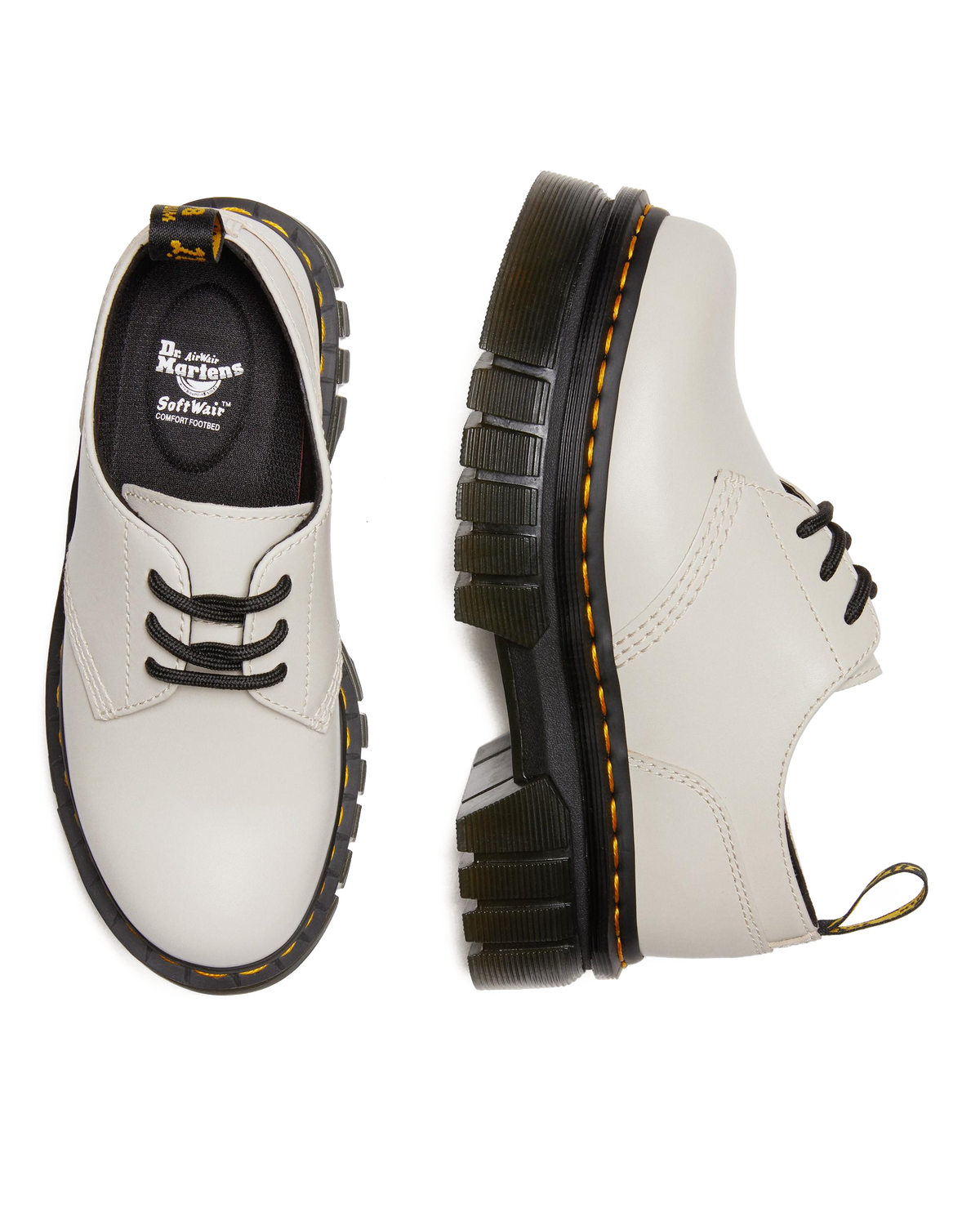 Audrick Nappa Leather Platform Shoes in Cobblestone Grey
