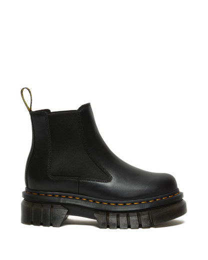 Audrick Nappa Leather Platform Chelsea Boots in Black
