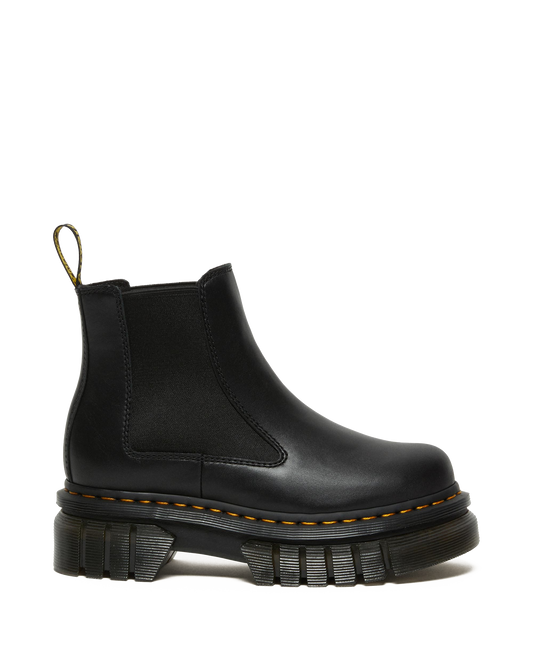 Audrick Nappa Leather Platform Chelsea Boots in Black
