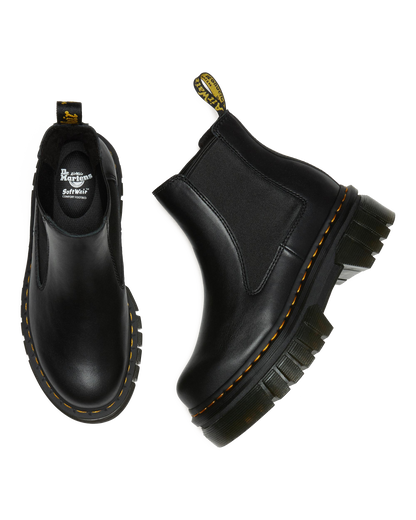 Audrick Nappa Leather Platform Chelsea Boots in Black