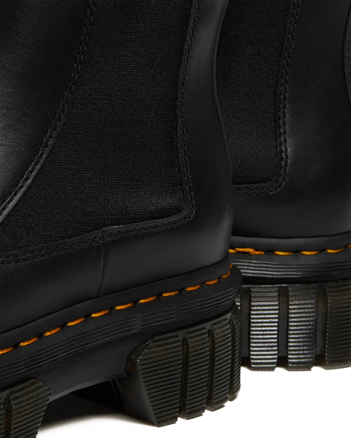 Audrick Nappa Leather Platform Chelsea Boots in Black