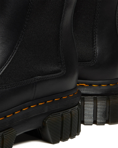 Audrick Nappa Leather Platform Chelsea Boots in Black