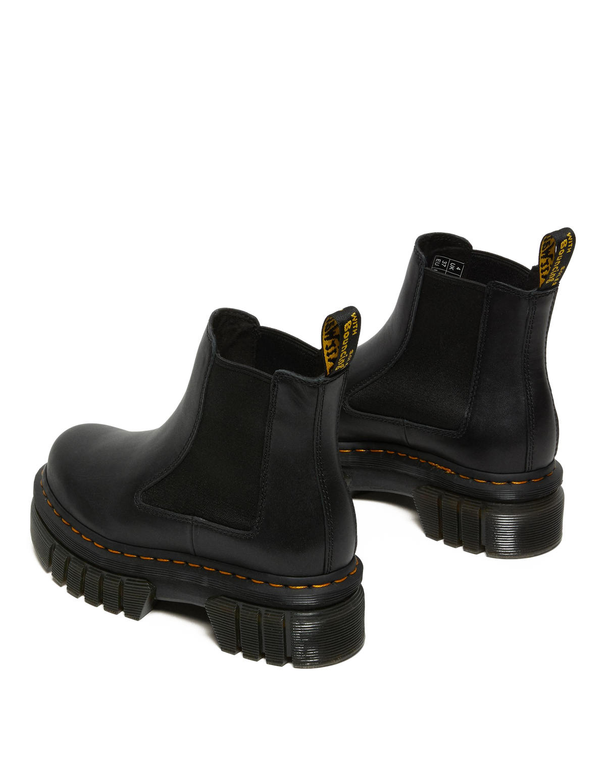 Audrick Nappa Leather Platform Chelsea Boots in Black