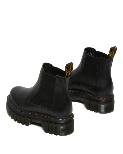 Audrick Nappa Leather Platform Chelsea Boots in Black