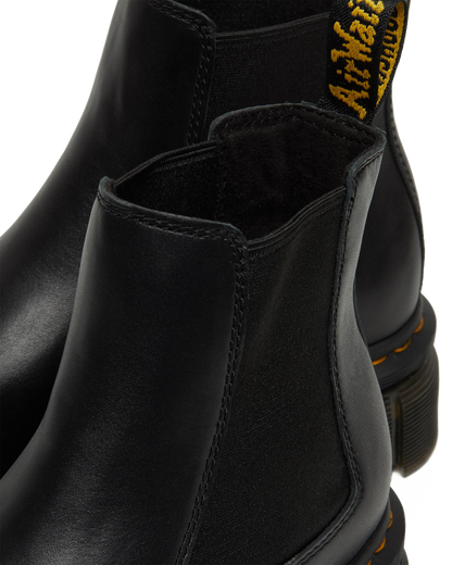 Audrick Nappa Leather Platform Chelsea Boots in Black