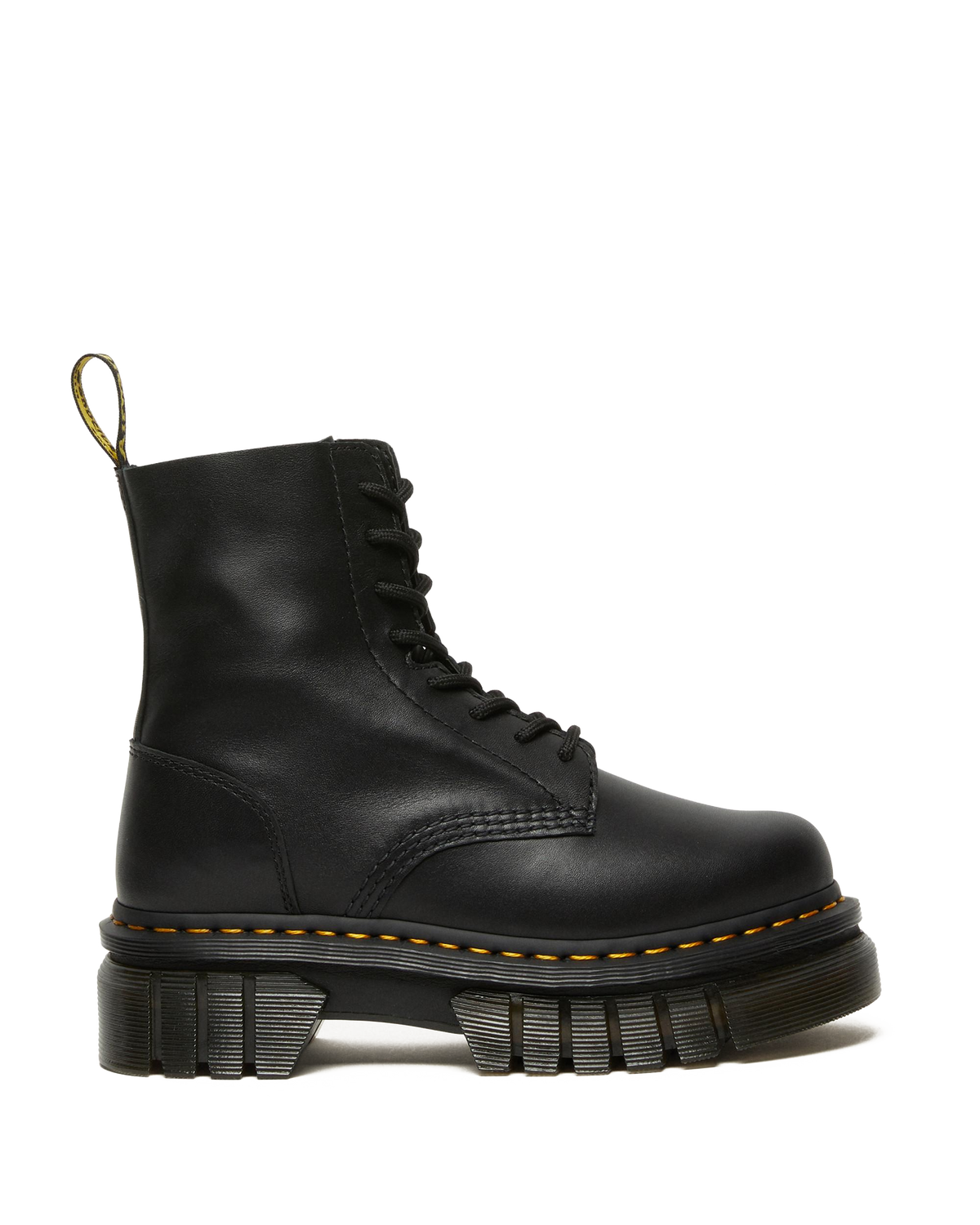 Audrick Nappa Leather Platform Ankle Boots in Black