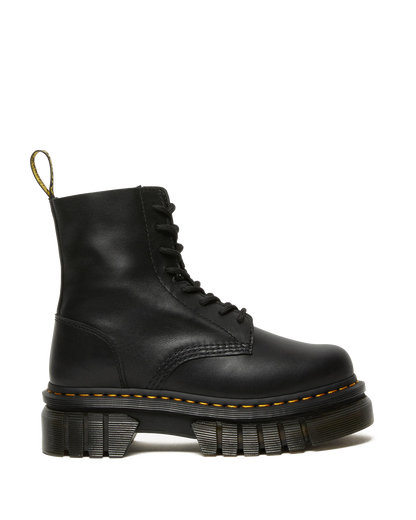 Audrick Nappa Leather Platform Ankle Boots in Black