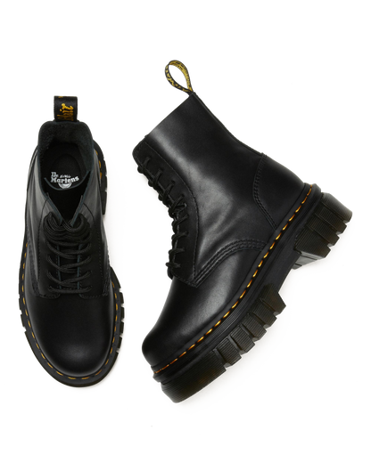 Audrick Nappa Leather Platform Ankle Boots in Black