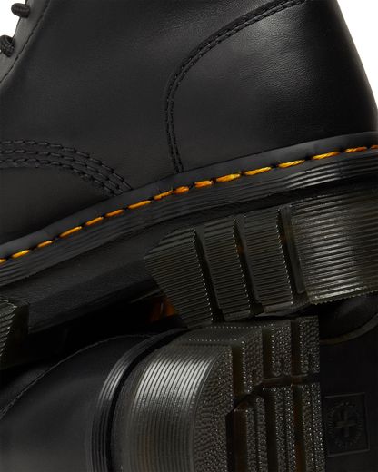 Audrick Nappa Leather Platform Ankle Boots in Black