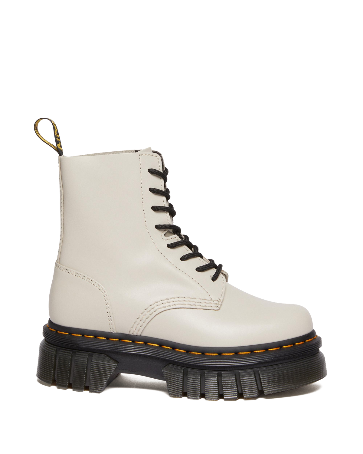 Audrick Nappa Leather Platform Ankle Boots in Cobblestone Grey