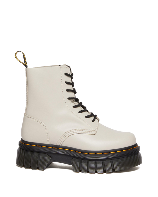 Audrick Nappa Leather Platform Ankle Boots in Cobblestone Grey