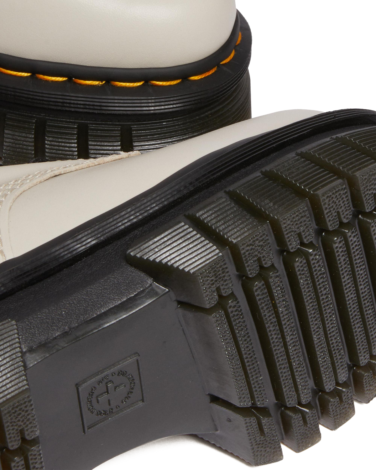 Audrick Nappa Leather Platform Ankle Boots in Cobblestone Grey
