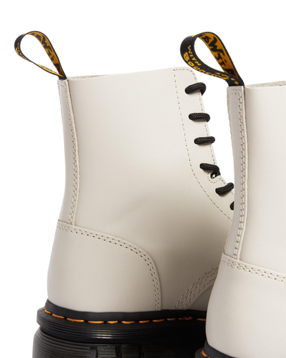 Audrick Nappa Leather Platform Ankle Boots in Cobblestone Grey