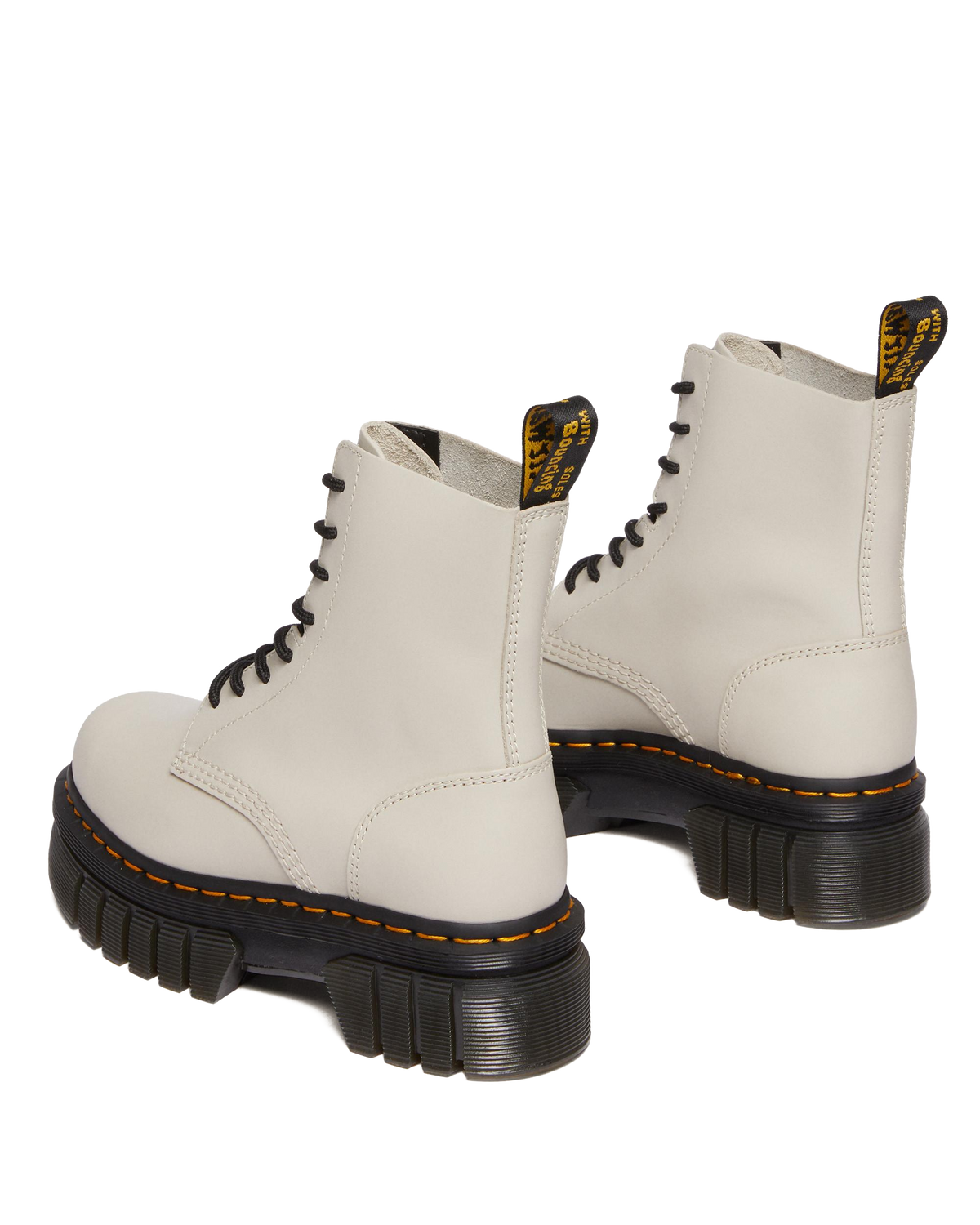 Audrick Nappa Leather Platform Ankle Boots in Cobblestone Grey