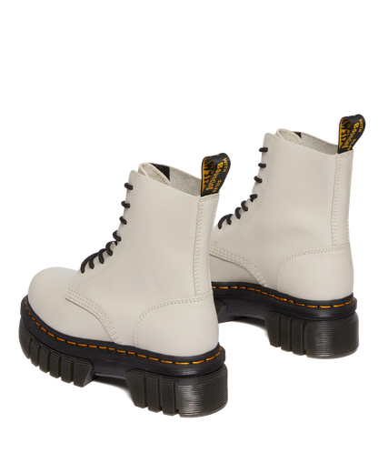 Audrick Nappa Leather Platform Ankle Boots in Cobblestone Grey