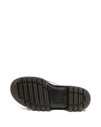 Audrick Nappa Leather Platform Ankle Boots in Cobblestone Grey