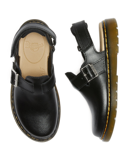 Junior Jorgie Leather Slingback Mules in Black
