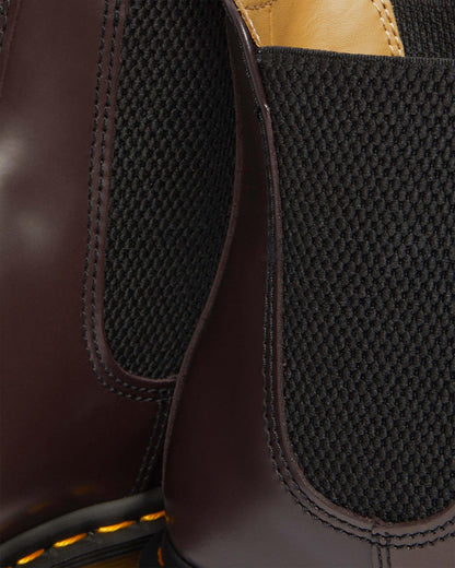 2976 Yellow Stitch Smooth Leather Chelsea Boots in Burgundy