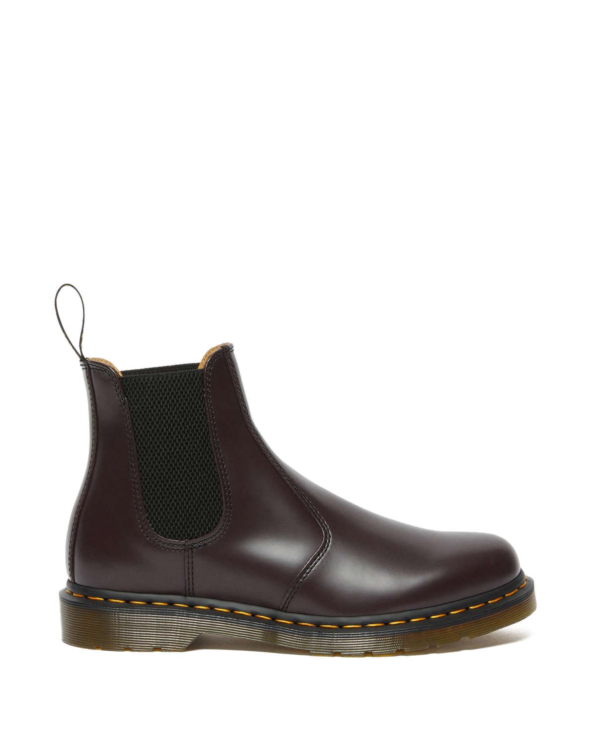 2976 Yellow Stitch Smooth Leather Chelsea Boots in Burgundy