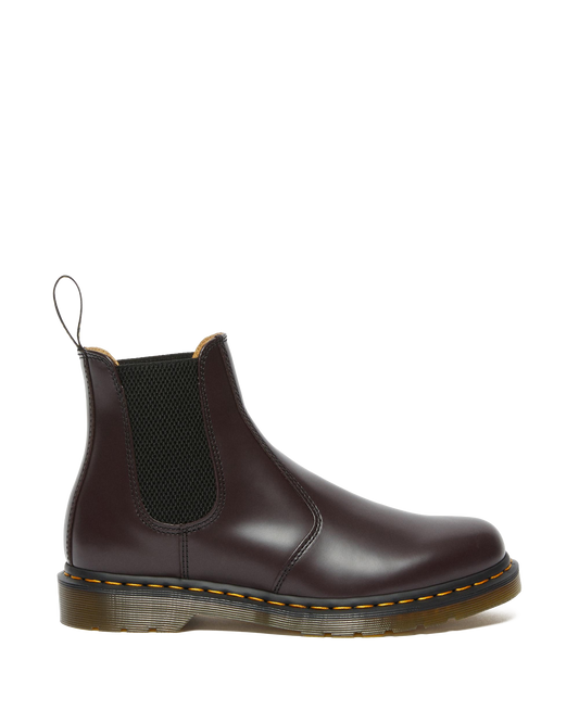 2976 Yellow Stitch Smooth Leather Chelsea Boots in Burgundy