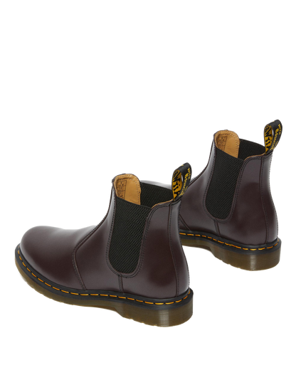 2976 Yellow Stitch Smooth Leather Chelsea Boots in Burgundy
