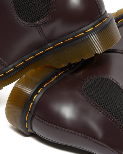 2976 Yellow Stitch Smooth Leather Chelsea Boots in Burgundy