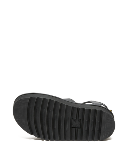 Blaire Hydro Leather Platform Strap Sandals in Black