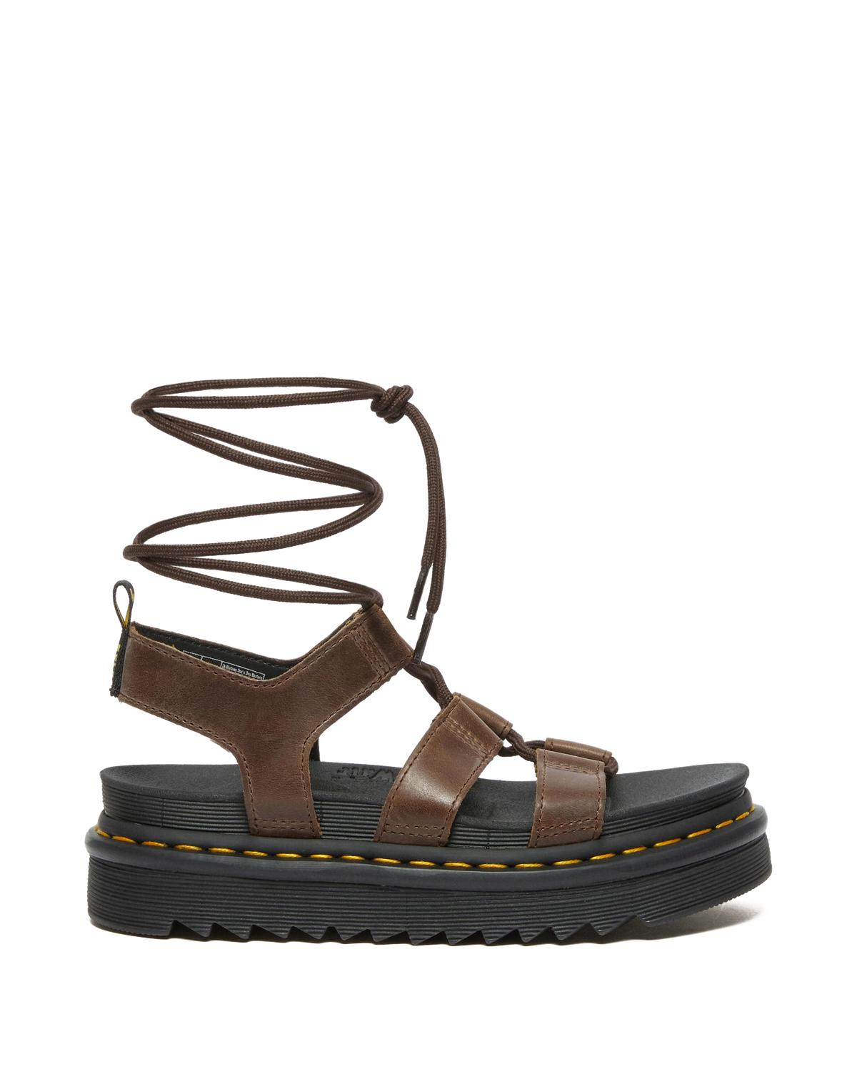Nartilla Illusion Leather Gladiator Sandals in Dark Brown