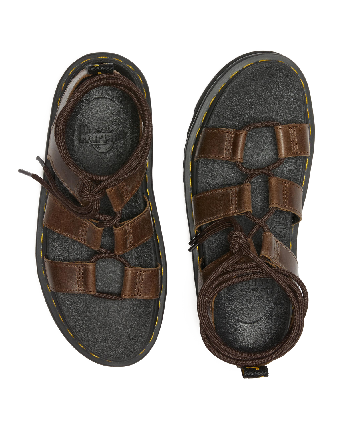 Nartilla Illusion Leather Gladiator Sandals in Dark Brown