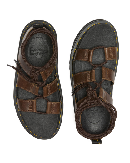 Nartilla Illusion Leather Gladiator Sandals in Dark Brown