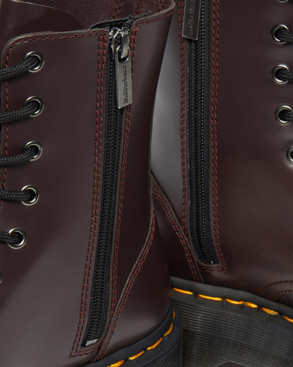 Jadon Boot Smooth Leather Platforms in Burgundy