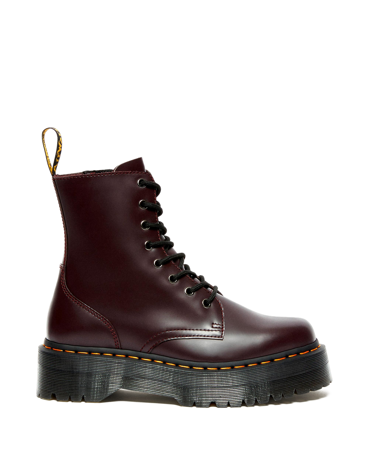 Jadon Boot Smooth Leather Platforms in Burgundy