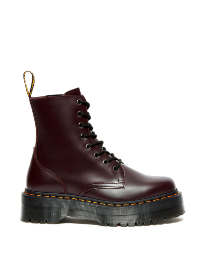 Jadon Boot Smooth Leather Platforms in Burgundy