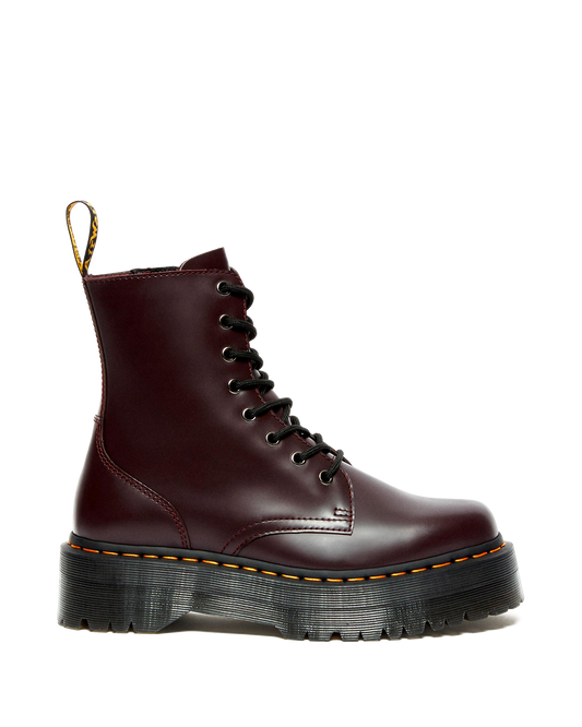 Jadon Boot Smooth Leather Platforms in Burgundy