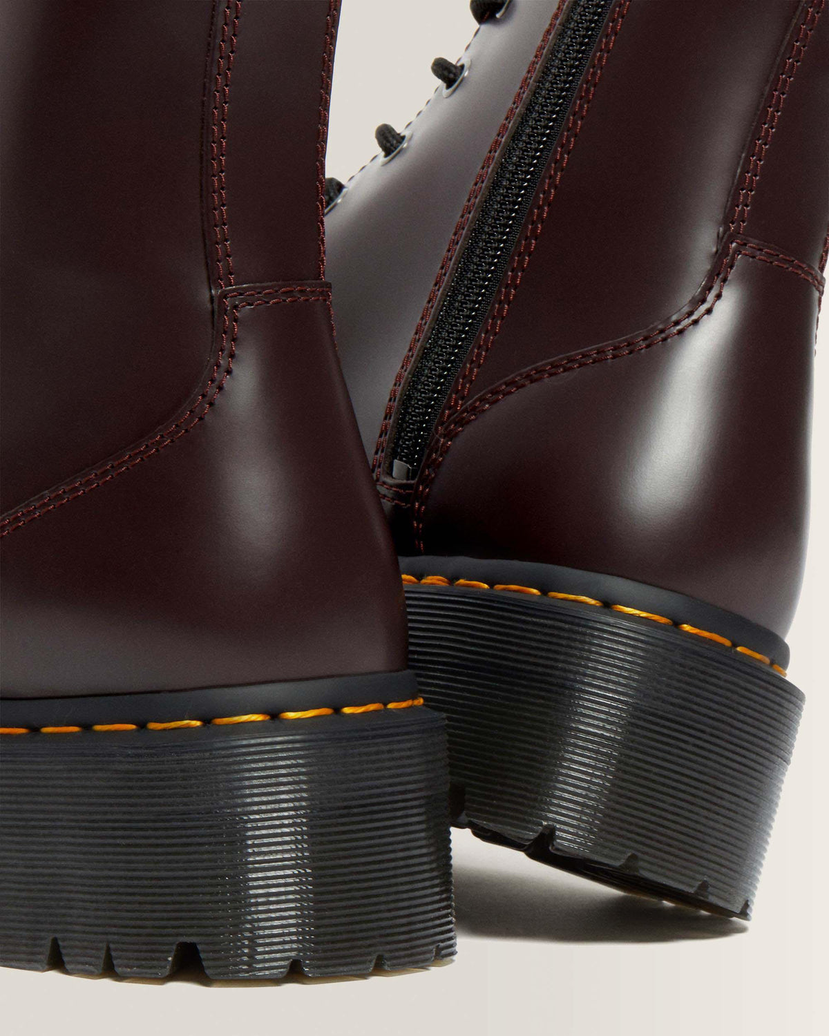 Jadon Boot Smooth Leather Platforms in Burgundy