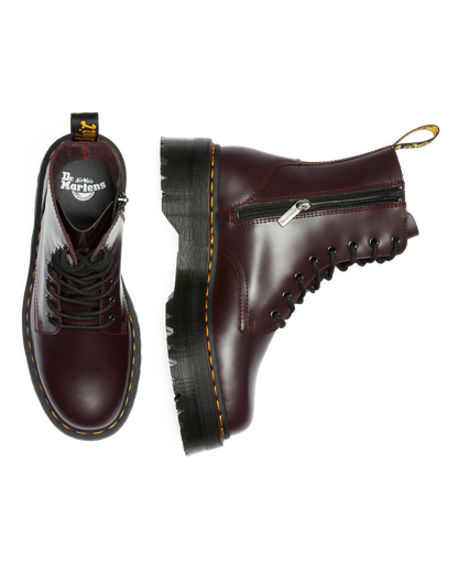 Jadon Boot Smooth Leather Platforms in Burgundy