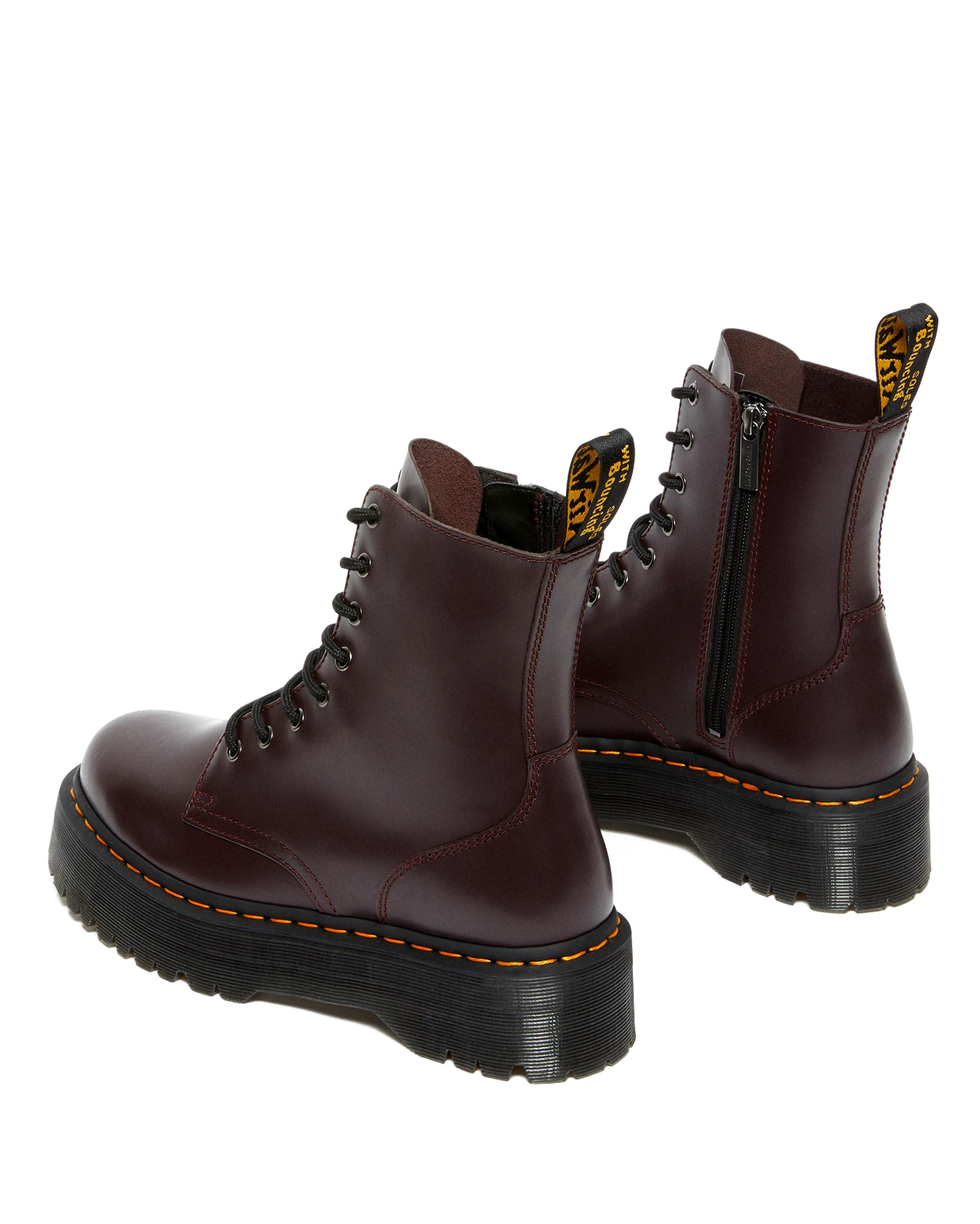 Jadon Boot Smooth Leather Platforms in Burgundy