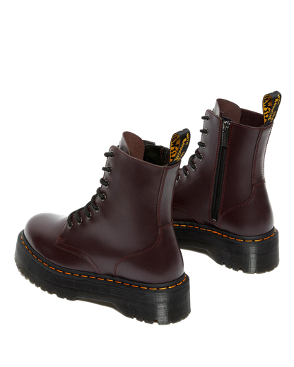 Jadon Boot Smooth Leather Platforms in Burgundy
