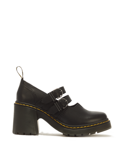 Eviee Sendal Leather Heeled Shoes in Black