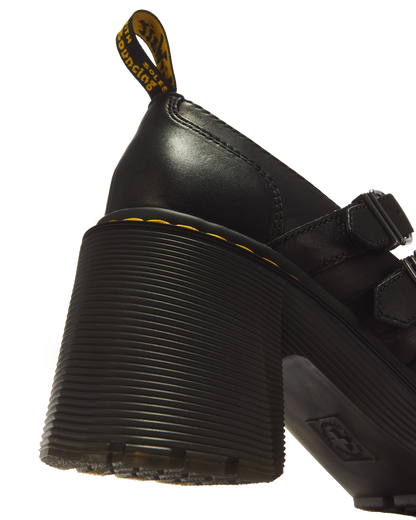 Eviee Sendal Leather Heeled Shoes in Black