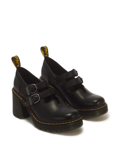 Eviee Sendal Leather Heeled Shoes in Black