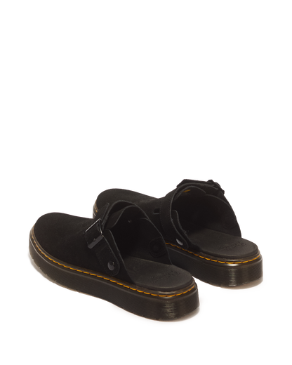 Carlson Suede Casual Slingback Mules in Black